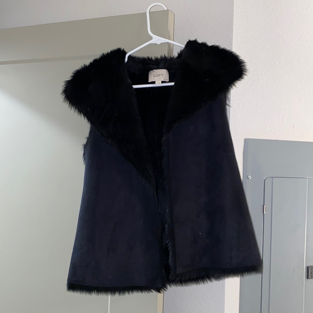 Black Suede Fur Vest